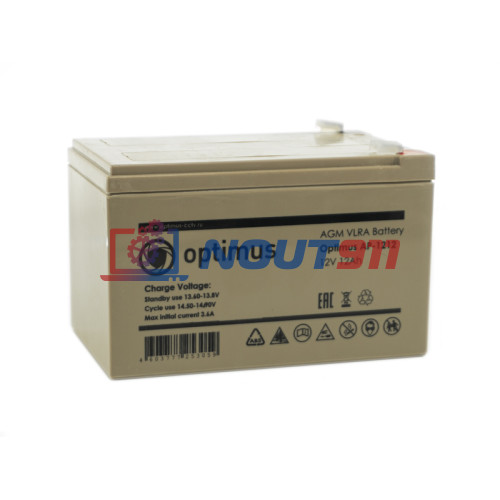 Аккумуляторная батарея Optimus AP-1212 - 12B 12A/ч Технология AGM, класс VRLA, серый
