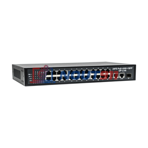 Коммутатор PoE EL S-27/24PA, 24 PoE порта 10/100Мбит/с, 3 Uplink порта 1000Мбит/с RJ-45, SFP, 300Вт