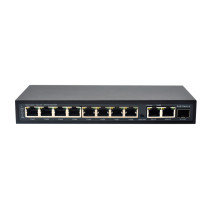 Коммутатор PoE Optimus U1E-8F/2G/1S, 8 PoE+ порта 10/100 Мбит/с, 3 Uplink порт 100 Мбит/с, RJ-45, SFP, 120Вт