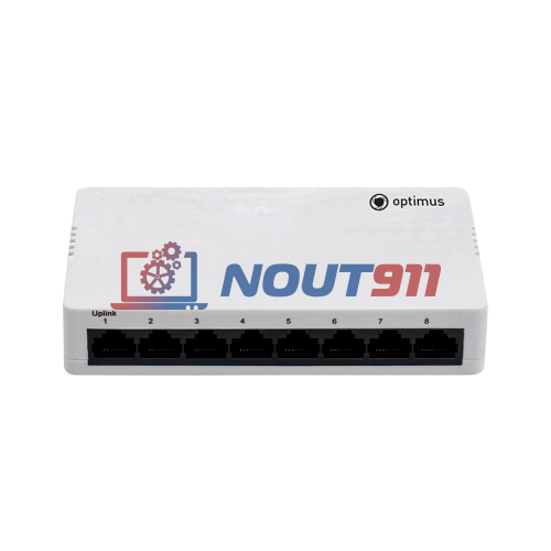 Коммутатор Optimus U1EN-7G/1G 12V, 8 портов 1Гбит/с RJ-45, 11.904Mpps@64byte, 12В, белый
