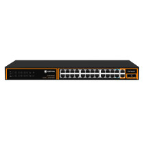 Коммутатор PoE Optimus U1I-24F2b/2G/2S, 22 PoE+ порта 10/100 Мбит/с, 2 PoE++ порта 10/100 Мбит/с, 4 Uplink порта 2500 Мбит/с, RJ-45, SFP, 300Вт