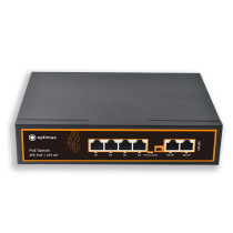 Коммутатор PoE Optimus U1E-4F/2F (12-24V), 4 PoE+ порта 10/100 Мбит/с, 2 Uplink порт 100 Мбит/с, RJ-45, 100Вт