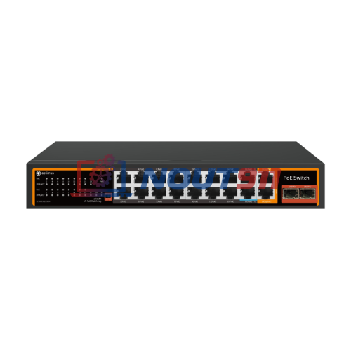Коммутатор PoE Optimus U1I-16F2b/2G/2S, 14 PoE+ порта 10/100 Мбит/с, 2 PoE++ порт 10/100 Мбит/с, 4 Uplink порт 1000 Мбит/с, RJ-45, SFP, 240Вт