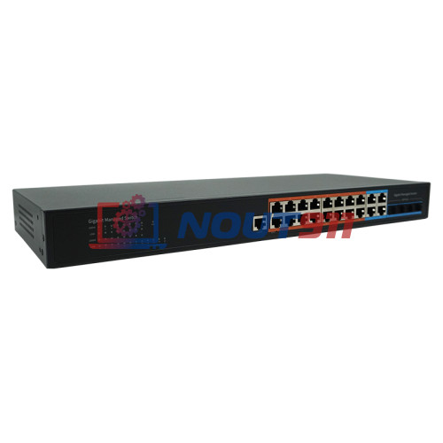 Коммутатор PoE Optimus U1IM-16G/4GS, 16 PoE+ портов 10/100/1000 Мбит/с, 4 Uplink порта 1000 Мбит/с, RJ-45 or SFP, 235Вт