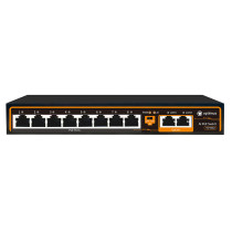 Коммутатор PoE Optimus U1E-8F/2F, 8 PoE+ порта 10/100 Мбит/с, 2 Uplink порт 100 Мбит/с, RJ-45, 90Вт