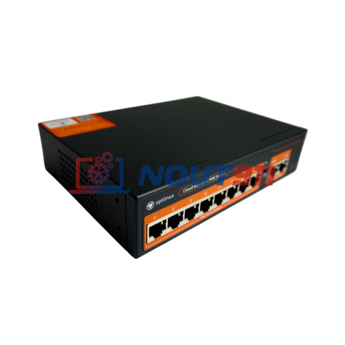 Коммутатор PoE Optimus U1IC-8F/2G, 8 PoE портов 10/100 Мбит/с, 2 Uplink порта 1Гбит/с RJ-45, 120 Вт