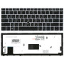 Клавиатура для ноутбука HP EliteBook Folio 9470m (SG-57400-XUA) с серебристой рамкой, черная