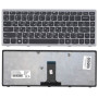 Клавиатура для ноутбука Lenovo Flex 14, G400s, G405S (25211115) с серой рамкой, черная