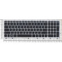 Клавиатура для ноутбука HP ENVY 15-j000, 15-j004er,17-j100er (711505-251) с серебристой рамкой и подсветкой, черная