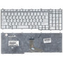 Клавиатура для ноутбука Toshiba Satellite P205-S6237, X205-SLI5, P205-S6348, X205-SLI4 (PK130260100) (шлейф по центру) серебристая