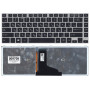 Клавиатура для ноутбука Toshiba M40T, M40T-A, M45-A, M45T-A (PK1310R1A28) с серой рамкой и подсветкой, черная