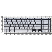 Клавиатура для ноутбука Samsung NP770Z5E, NP880Z5E (BA75-04634C) с подсветкой без рамки, серебристая
