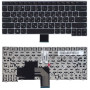 Клавиатура для ноутбука Lenovo V490, V490U, V490UA (25210244) с серебристой рамкой, черная