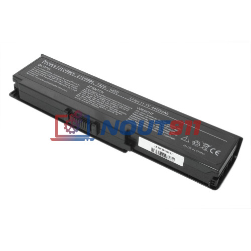 Аккумулятор для ноутбука Dell Inspiron 1400, 1420, Vostro 1400, 1420 серий (RN873) 11.1V 4400mAh 56Wh, черный, OEM