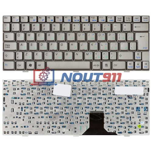 Клавиатура для ноутбука Asus U1, U1F, U1E, U2E (V021562CS1) серебристая