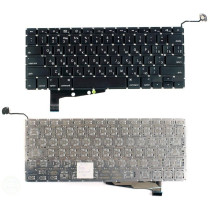 Клавиатура для ноутбука Apple A1286 без SD (Late 2008) плоский ENTER, черная