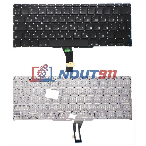 Клавиатура для ноутбука Apple A1370, A1465 2011+ большой ENTER, с подсветкой RU ORG, черная