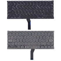Клавиатура для ноутбука Apple A1369, A1466 2011+ с подсветкой, плоский ENTER, черная