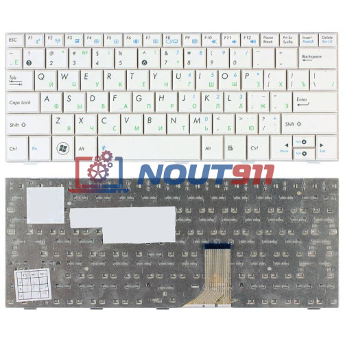 Клавиатура для ноутбука Asus EEE PC 1005HA, 1008HA, 1001HA, 1001px (04GOA192KRU10-3) белая