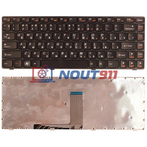 Клавиатура для ноутбука Lenovo Ideapad G470, B470,V470 (NSK-B6BSW) черная с черной рамкой