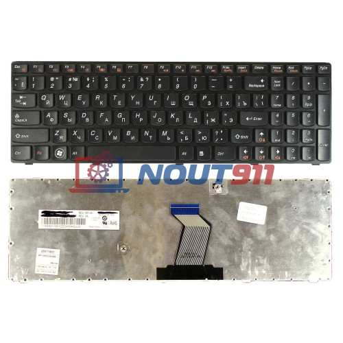 Клавиатура для ноутбука Lenovo Y570, 570I, Y570NT, Y570P (25011789) рамка черная, черная