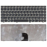 Клавиатура для ноутбука Lenovo IdeaPad Z360 (25-010707) с серебристой рамкой, черная