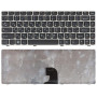 Клавиатура для ноутбука Lenovo IdeaPad Z360 (25-010707) с серебристой рамкой, черная