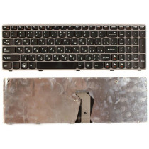 Клавиатура для ноутбука Lenovo IdeaPad Z560, Z565, G570, G770 (25-010793) с серой рамкой, черная