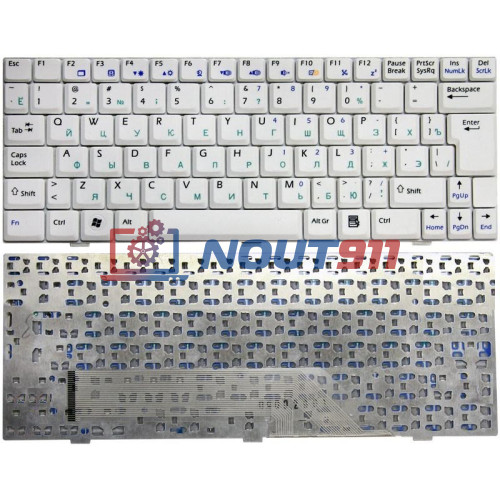 Клавиатура для ноутбука MSI Wind U90, U100, U110, U120, U123T (V022322BK1) белая