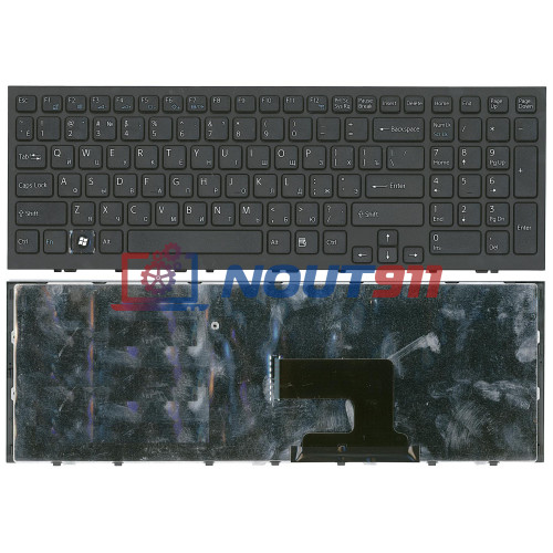 Клавиатура для ноутбука Sony Vaio VPC-EH, VPCEH, VPCEH1Z1R (V116646FS1) с черной рамкой, черная