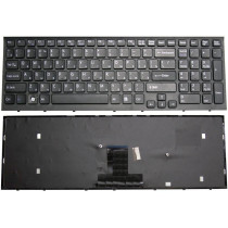 Клавиатура для ноутбука Sony Vaio VPC-EB, VPCEB1C5E, VPCEB (V111678A) с черной рамкой, черная 