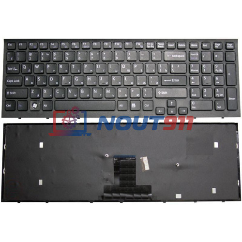 Клавиатура для ноутбука Sony Vaio VPC-EB, VPCEB1C5E, VPCEB (V111678A) с черной рамкой, черная