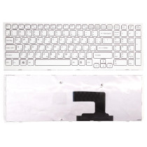 Клавиатура для ноутбука Sony Vaio VPCEL, VPC-EL, VPCEL3S1R/W (V116630B) с белой рамкой, белая