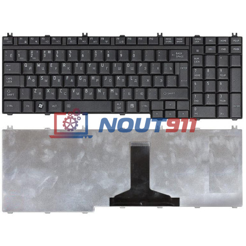 Клавиатура для ноутбука Toshiba Satellite A500, A505, L350, L355, L500, L505, L550, P200 (NSK-TBA0R) матовая черная