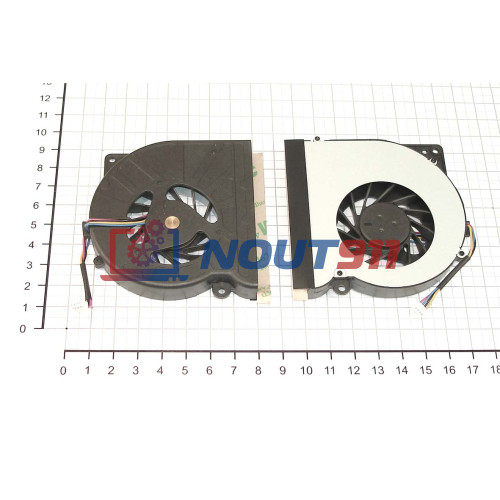 Кулер (вентилятор) для ноутбука Asus A52, K52, K72, N61, N71, X52 (KSB0705HA) 5V 0,4A, 4-pin, втулка, черный