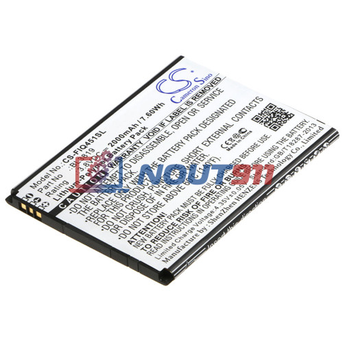 Аккумулятор CS-FIQ451SL BL3819 для Fly IQ4514 Evo Tech 4 3.8V / 2000mAh / 7.60Wh