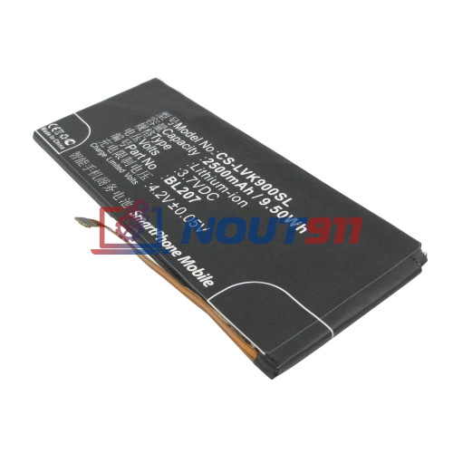 Аккумулятор CS-LVK900SL BL207 для Lenovo K900  3.7V / 2500mAh / 9.50Wh