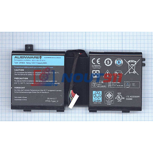 Аккумулятор 2F8K3 для ноутбука Dell Alienware M17x R5 14.8V 5605mAh черный ORG