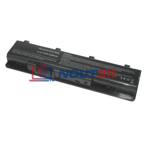Аккумулятор для ноутбука Asus N45, N75SV, N55SL, N75S (A32-N55) 10.8V 5200mAh 56Wh, черная, HC/OEM