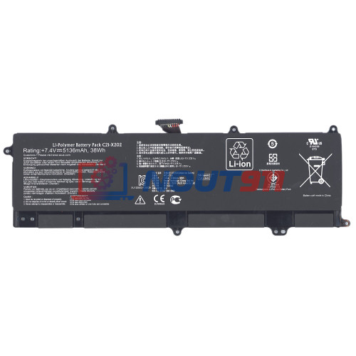 Аккумулятор для ноутбука Asus VivoBook S200, S200E-CT158H, X202E, S200E-CT158H (C21-X202) 7.4V 5136mAh 38Wh черная ORG