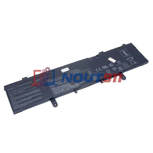Аккумулятор для ноутбука Asus VivoBook 14 X405, X405U, X405UA, X405UR (B31N1632) 11.52V 3653WH 42Wh, черная, ORG