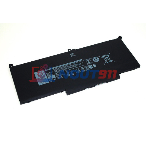 Аккумулятор для ноутбука Dell Latitude 13 7390, 7490, E7280, E7480 (F3YGT) 7.6V 7890mAh 60Wh, черная, ORG