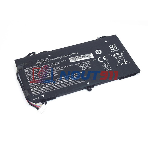 Аккумулятор для ноутбука HP Pavilion 14-AL000, 14-AL070TX, 14-AL127TX, 14-AL164TX (SE03XL) 11.55V 3600mAh 41.5Wh, черная, HC/OEM