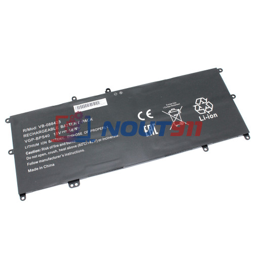 Аккумулятор для ноутбука Sony Vaio SVF14, SVF15, SVF14N, SVF14N11CXB, SVF14NA1UL (VGP-BPS40) 15V 3200mAh 48Wh, черная, HC/OEM