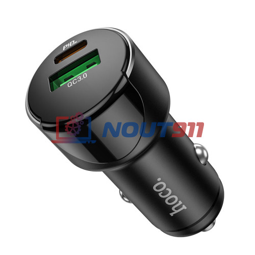 Автомобильная зарядка HOCO Z42, PD20, QC3.0, USB, Type-C, черный