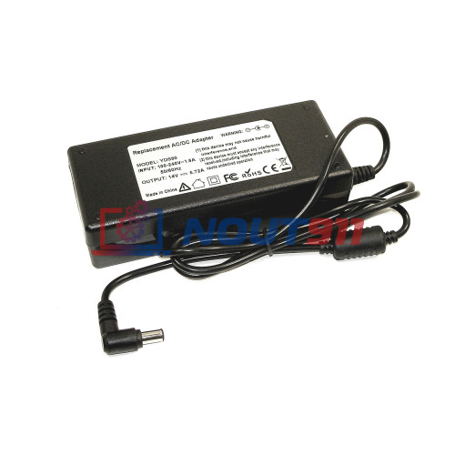 Блок питания для монитора и телевизора LCD 14V 5.72A 80W 6.5x4.4mm (14572806544) черный OEM