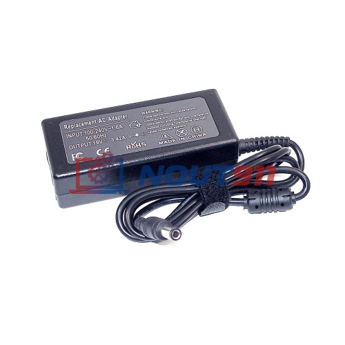 Блок питания для монитора и телевизора LCD 19V 3.42A 65W 6.3x3.0mm (19342656330) черный OEM
