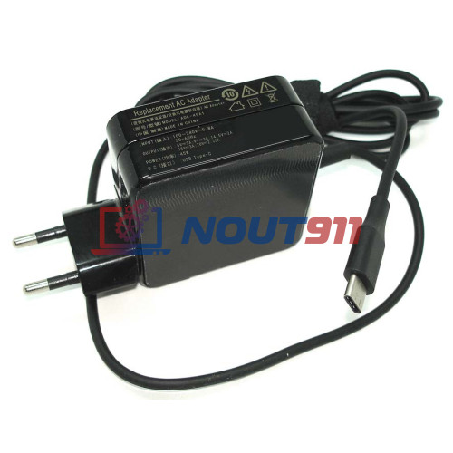 Зарядка для ноутбука Asus 20V 2.25A 45W Type-C (ADL-45A1), UX390U, UX390UA, Q325U, T305CA, UX370UA, UX370, Chromebook Flip CM3 CM3200, OEM