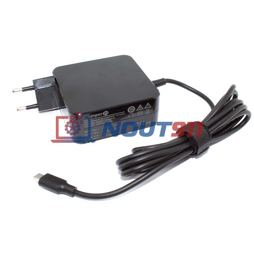 Блок питания (сетевой адаптер) Amperin 5V 3A - 20V 4,5A 90W Type-C квадратный корпус