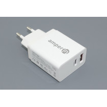 Блок питания 5V-20V 5A 45W Type-C USB-A (YDS-TC045-011PK) для смартфонов, видеокамен, приставок, белый, Amperin